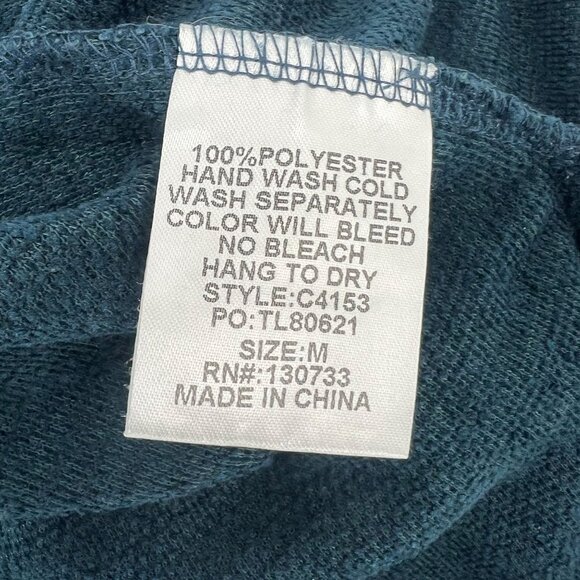 Umgee M Dark Teal Oversized Textured Knit Top 3/4 Sleeve Boho Lagenlook Artsy - Picture 6 of 7